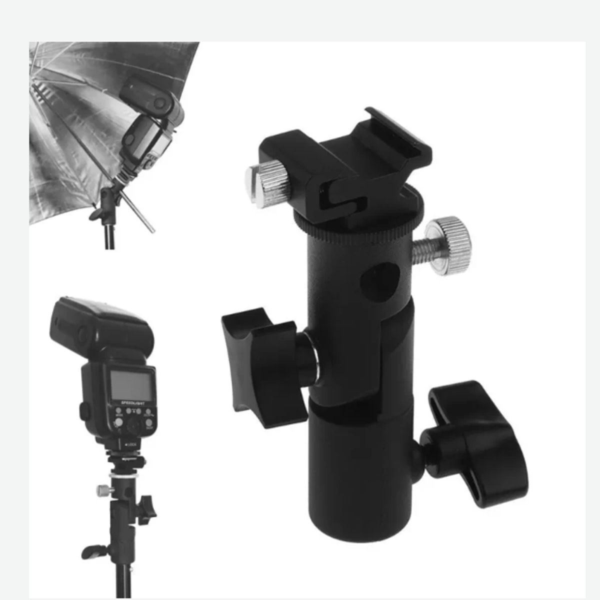 GENERICO - SWIVEL SOPORTE DE PARAGUAS Y FLASH AJUSTE DE ÁNGULO DE 180 GRADOS
