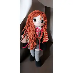 GENERICO - Muñeca Amigurumi Hermione - 100% Algodón Hecha a Mano