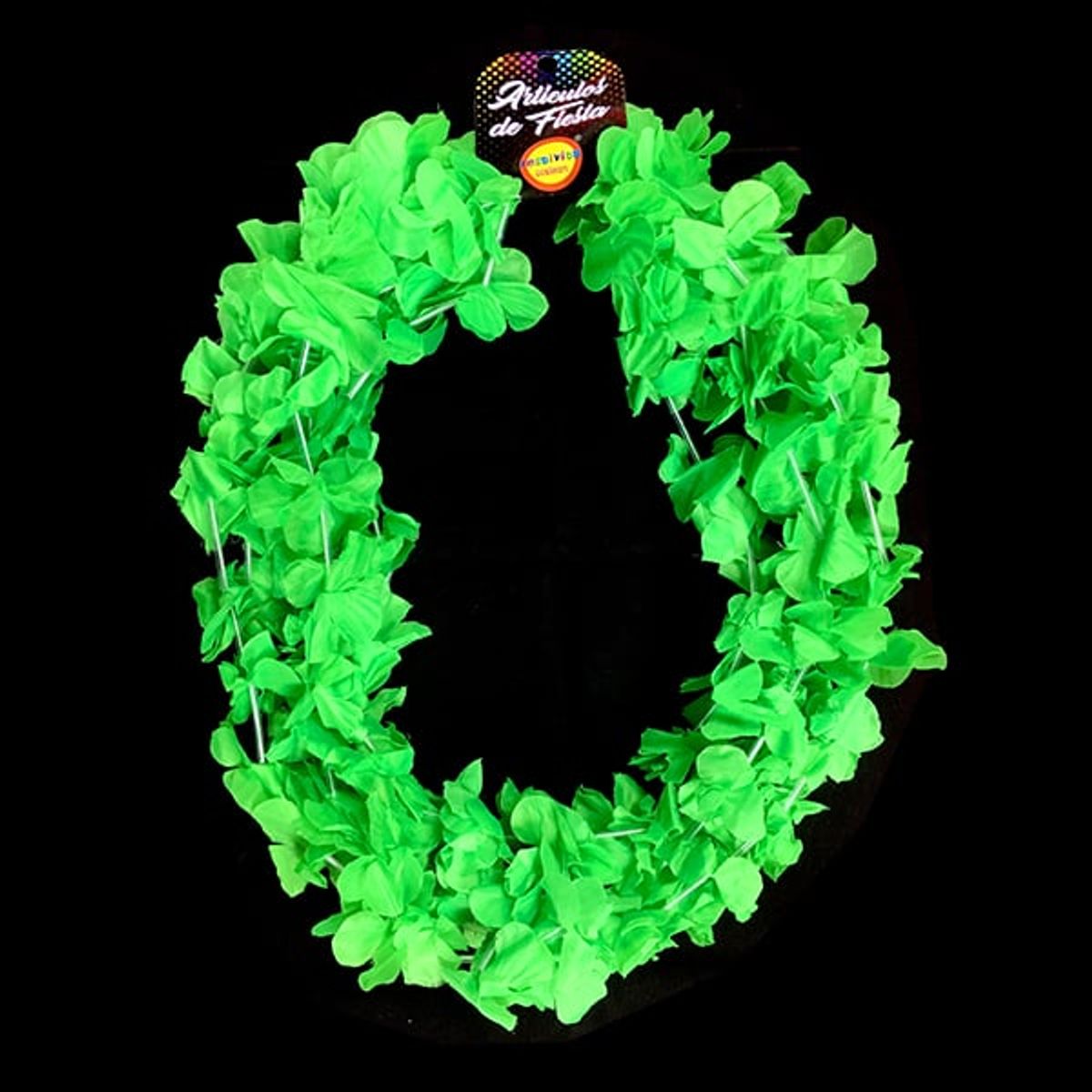 GENERICO - COLLAR FLOR FLUOR VERDE X6 UNI