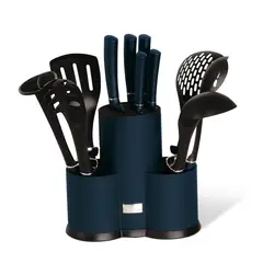 BERLINGER HAUS - Set de utensilios + cuchillos 12 pzs, color azul, Nylon