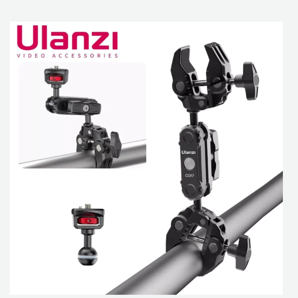 ULANZI - ABRAZADERA DOBLE ULANZI CO17 PARA CÁMARA