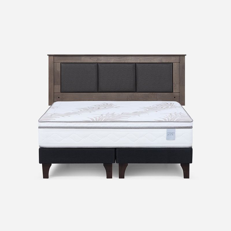 ROSEN - Cama Europea Neo Plus 2 Plazas 150x200 cm + Respaldo Rachel