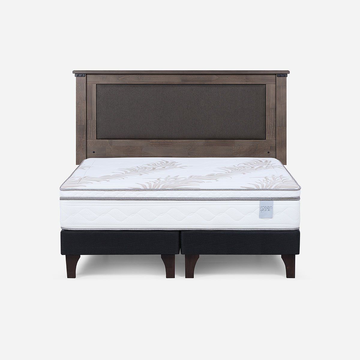 ROSEN - Cama Europea Neo Plus 2 Plazas 150x200 cm + Respaldo New Ray