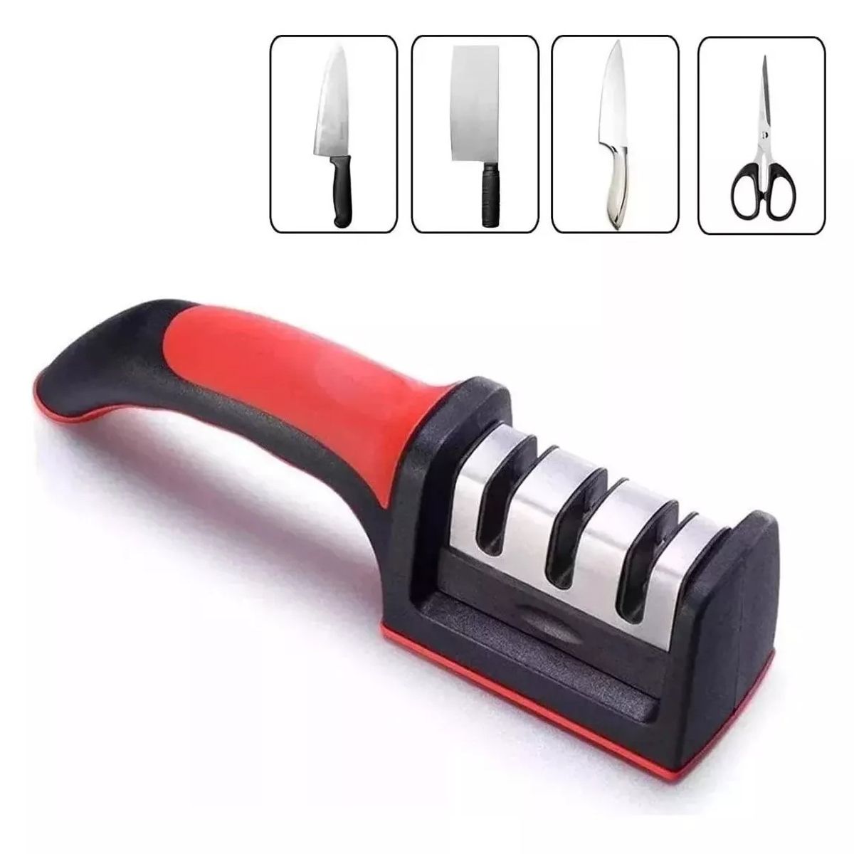 GENERICO - Afilador De Cuchillos Y Tijeras Amolador Portatil Manual