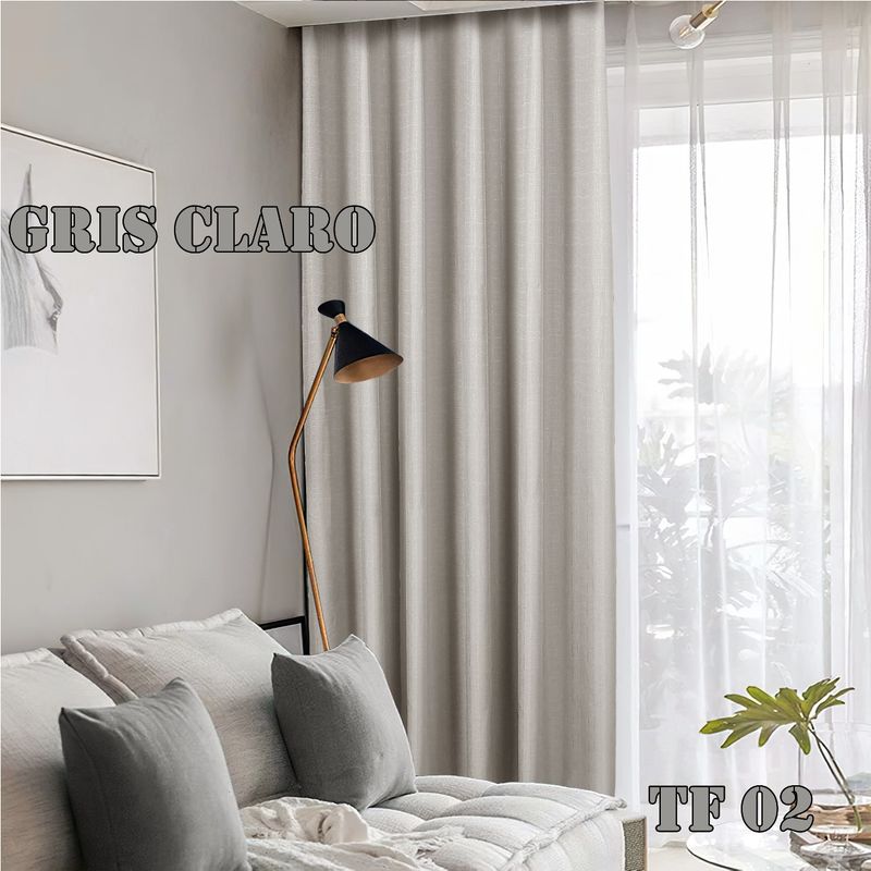 GENERICO - cortinas blackout engomadas gruesas GRIS CLARO