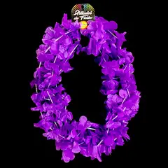 GENERICO - COLLAR FLOR LISO MORADO X6 UNI