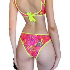 DAIKIRI BIKINIS - Daikiri Bottom de Bikini Mujer Negro Liso Culote Ajustable UV 50+