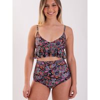 Daikiri Bikini Mujer Negro Liso Triángulo Extra Confort UV 50+
