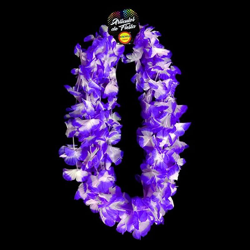 GENERICO - COLLAR FLOR MORADO/BLANCO X6 UNI