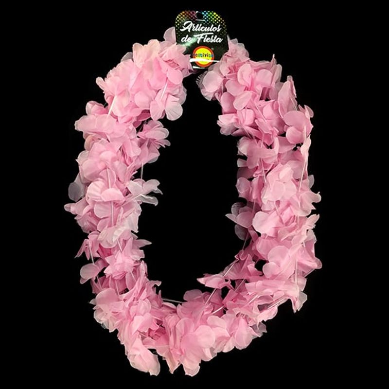 GENERICO - COLLAR FLOR LISO ROSADO X6 UNI