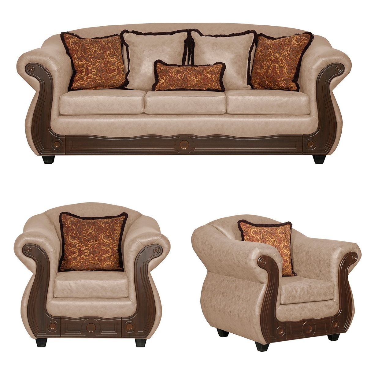 BLACK FACTORY - Juego de Living 3 1 1 Estambul Beige