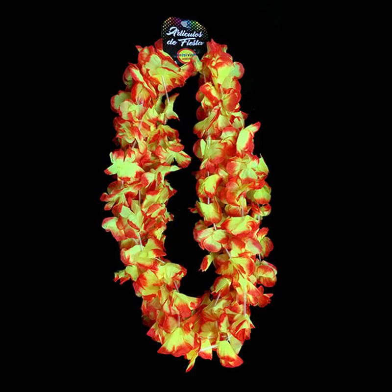 GENERICO - COLLAR FLOR NARANJOAMARILLO X6 UNI