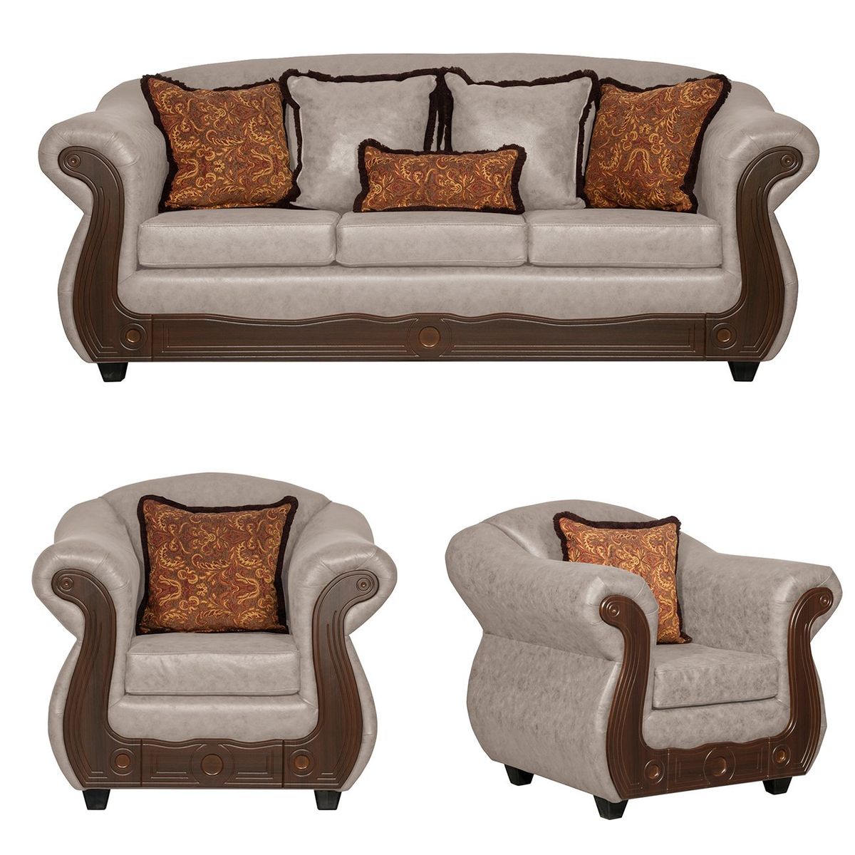 BLACK FACTORY - Juego de Living 3 1 1 Estambul Crema