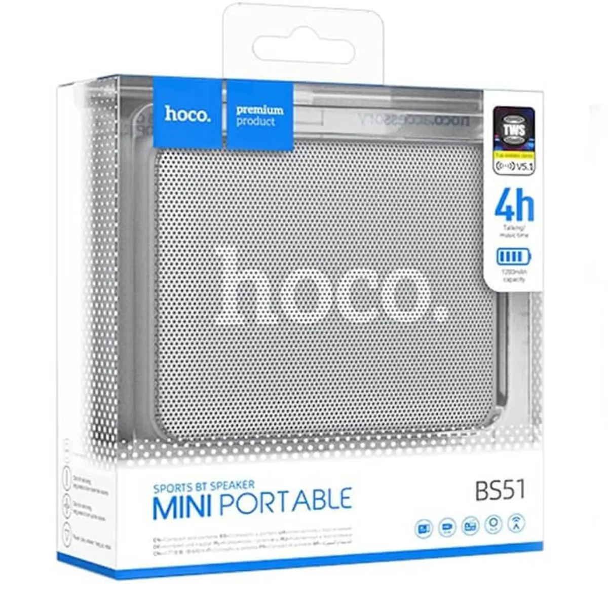GENERICO - Parlantes bluetooth Hoco BS51 Plata