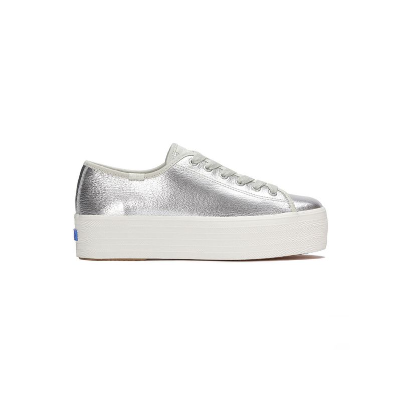 KEDS - Zapatilla Cuero Mujer Triple Up Plateado KEDS