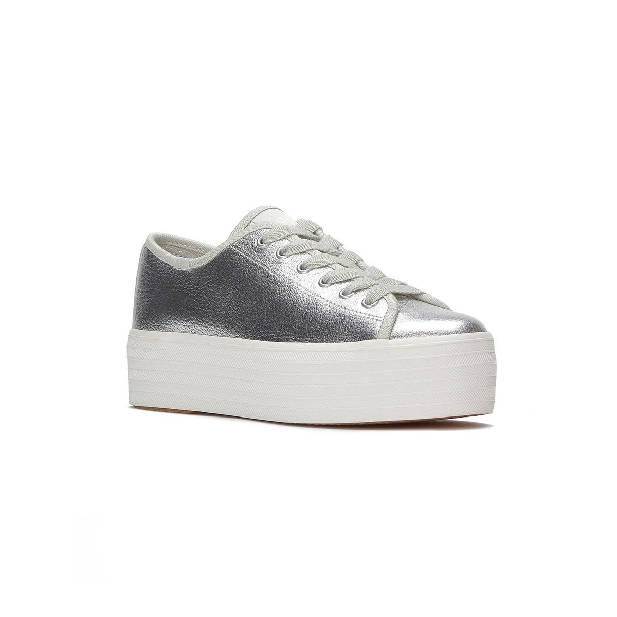 KEDS - Zapatilla Cuero Mujer Triple Up Plateado KEDS