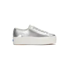 KEDS - Zapatilla Cuero Mujer Triple Up Plateado