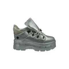PAND G - Zapatilla Plateada Plataforma Mujer