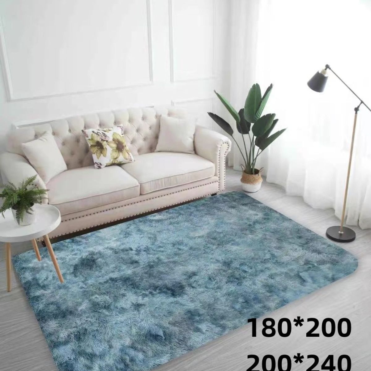 GENERICO - alfombra tipo shagy peluda con antideslizante 180x200