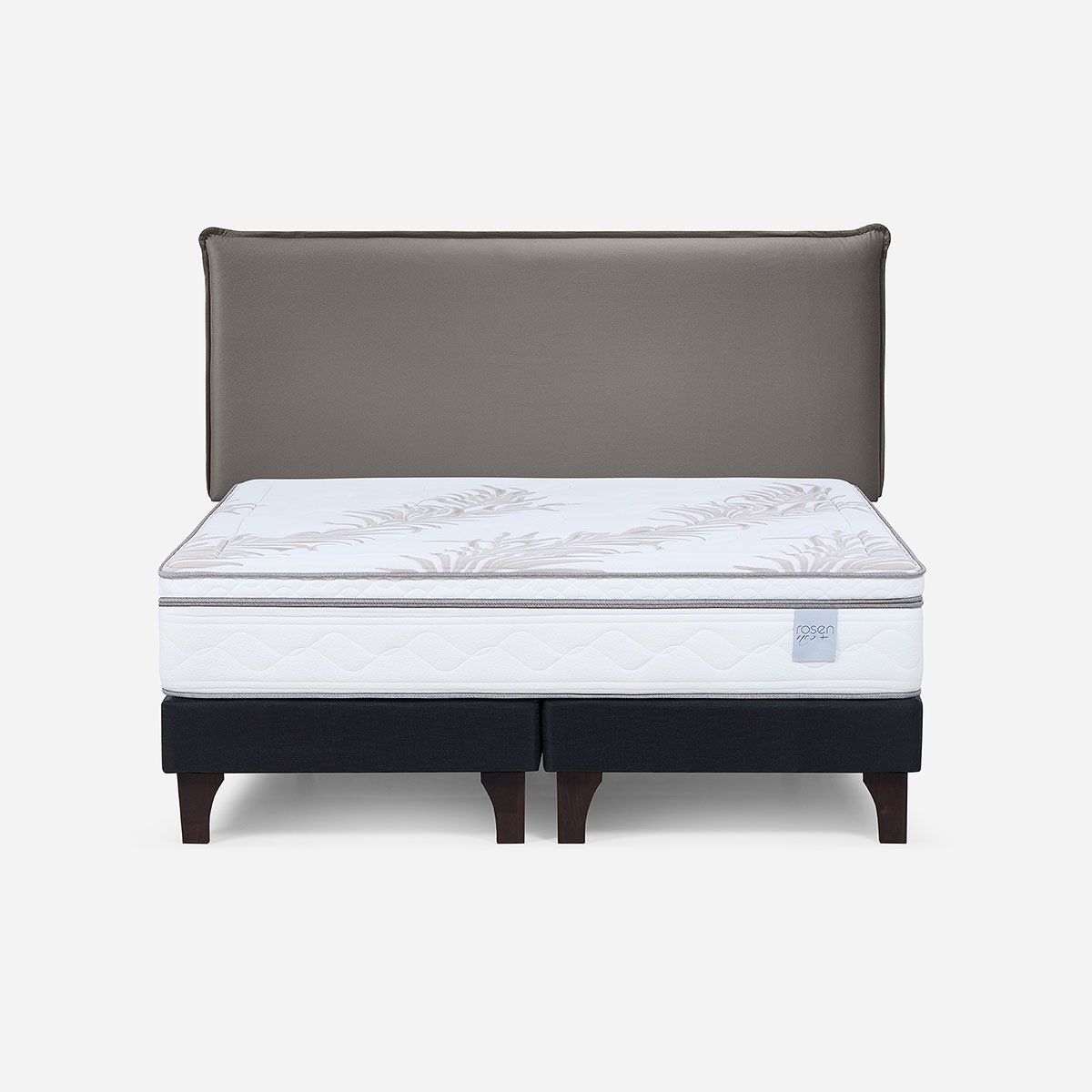 ROSEN - Cama Europea Neo Plus King 180x200 cm+Respaldo Maurice Café