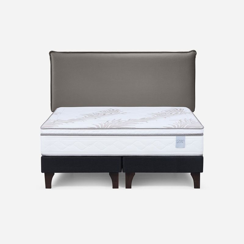 ROSEN - Cama Europea Neo Plus 2 Plazas 150x200 cm + Respaldo Maurice
