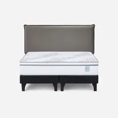 ROSEN - Cama Europea Neo Plus 2 Plazas 150x200 cm + Respaldo Maurice
