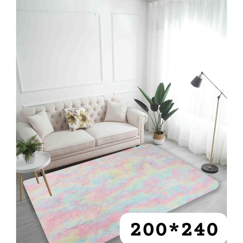 GENERICO - alfombra tipo shagy peluda con antideslizante 200x240