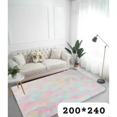 GENERICO - Alfombra tipo shagy peluda con antideslizante 200x240