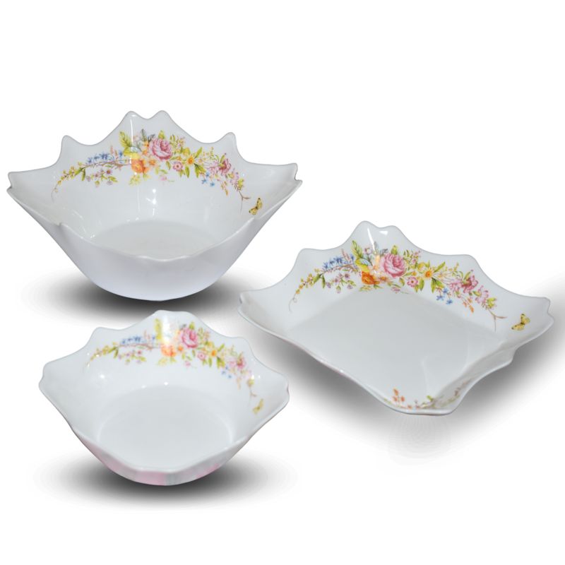 ALEPPO - Set Ensaladeras Opal Diseño Vintage 3 Piezas Aleppo