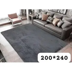 GENERICO - Alfombra tipo shagy peluda con antideslizante 240x200