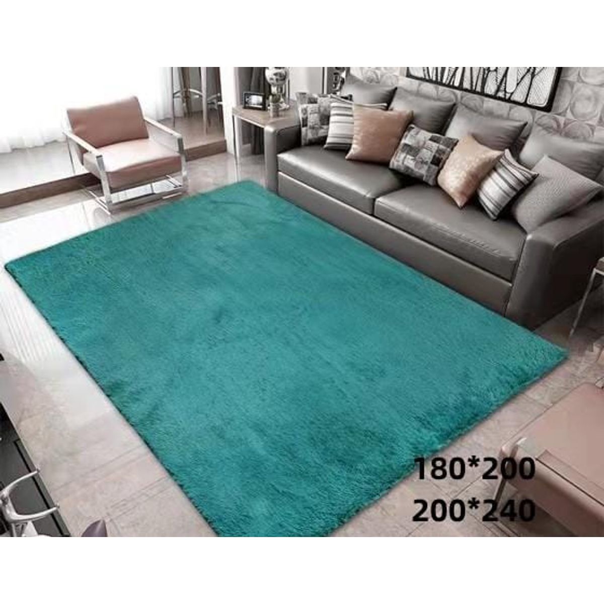 GENERICO - alfombra tipo shaggy con atideslizante 200x240