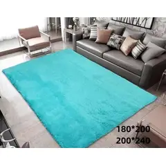 GENERICO - Alfombra tipo shagy peluda con antideslizante 200x240