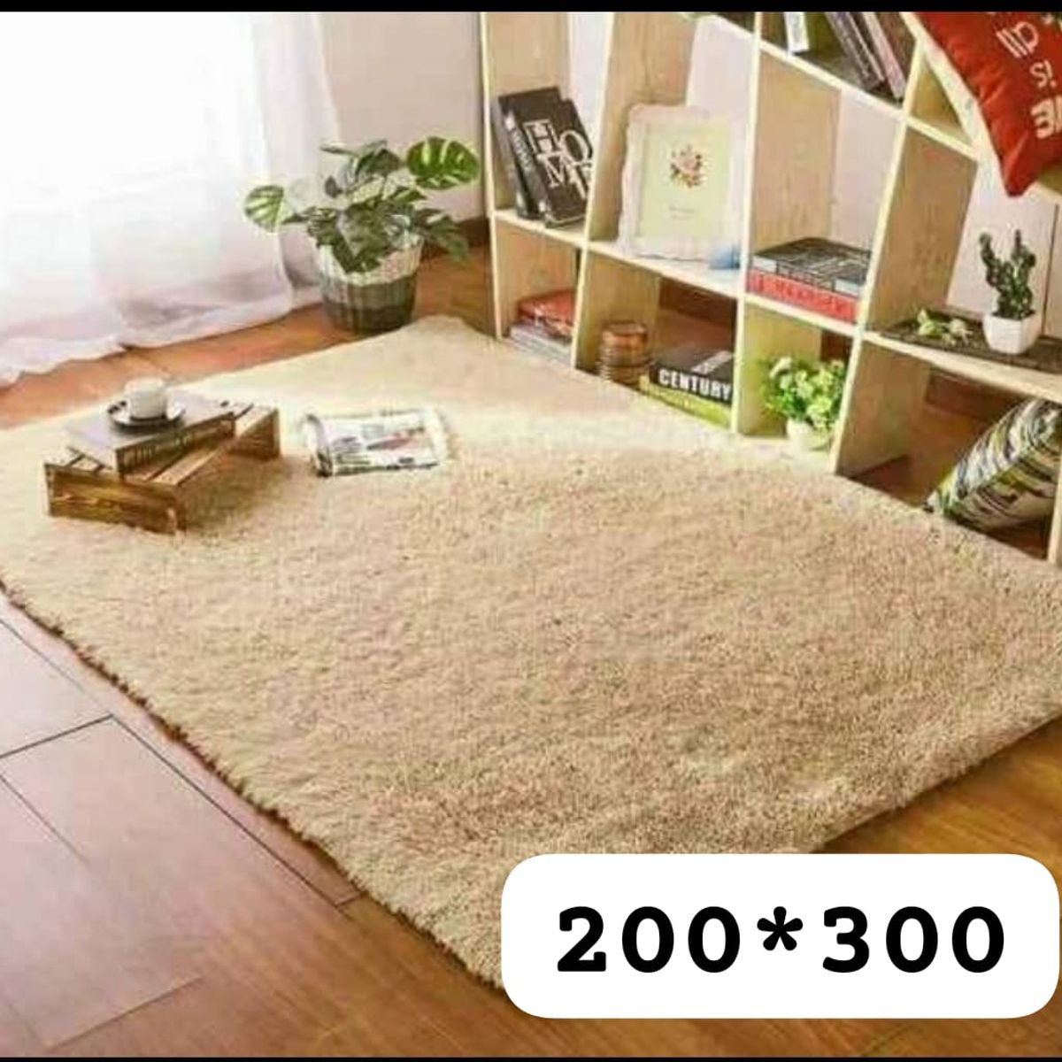 GENERICO - alfombra tipo shagy peluda con antideslizante 240x200