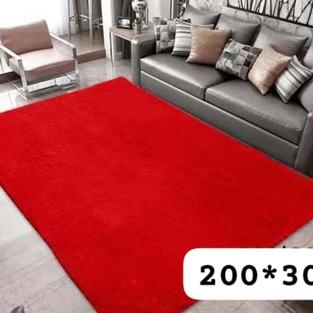 GENERICO - alfombra tipo shagy peluda con antideslizante 240x200