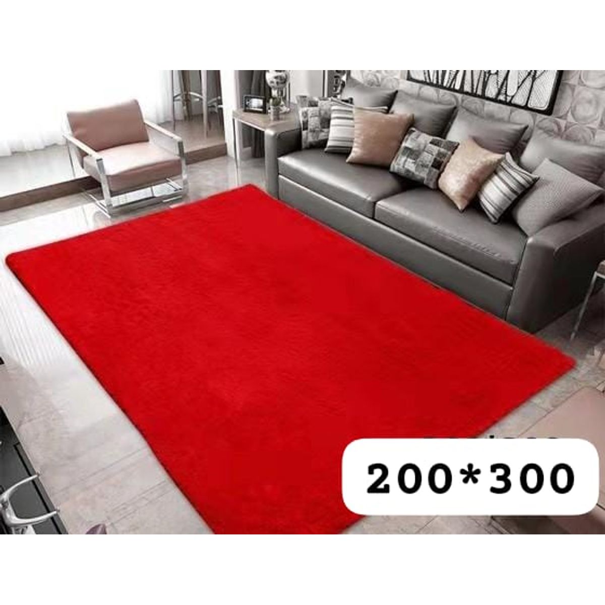 GENERICO - alfombra tipo shagy peluda con antideslizante 240x200