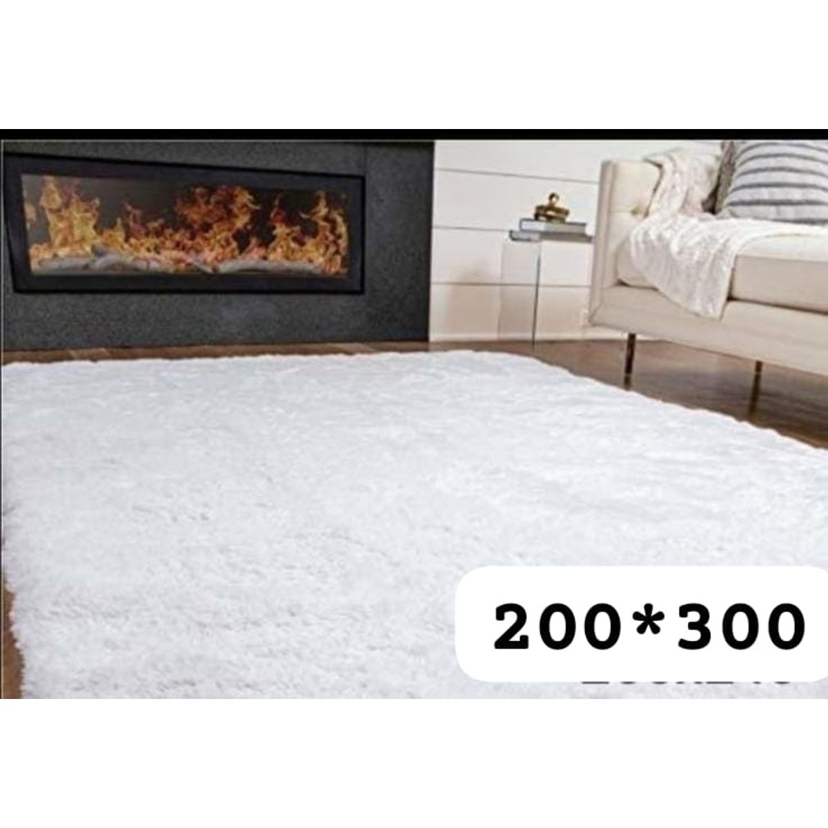 GENERICO - alfombra tipo shagy peluda con antideslizante 300x200