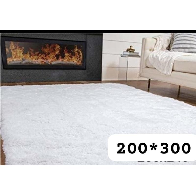GENERICO - alfombra tipo shagy peluda con antideslizante 300x200