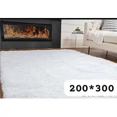 GENERICO - Alfombra tipo shagy peluda con antideslizante 300x200