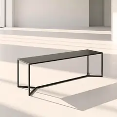 LIVING MARKET - Mesa de centro Metálica Negra Gotha 120x50x40 Hecho a Mano