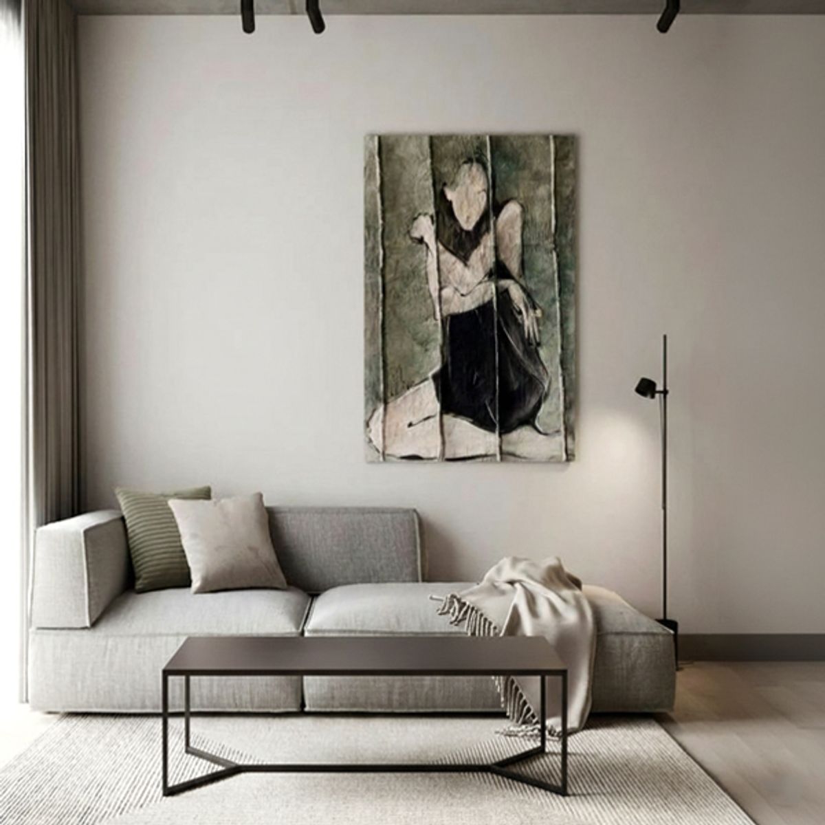 LIVING MARKET - Mesa de centro Metálica Negra Gotha 120x50x40 Hecho a Mano