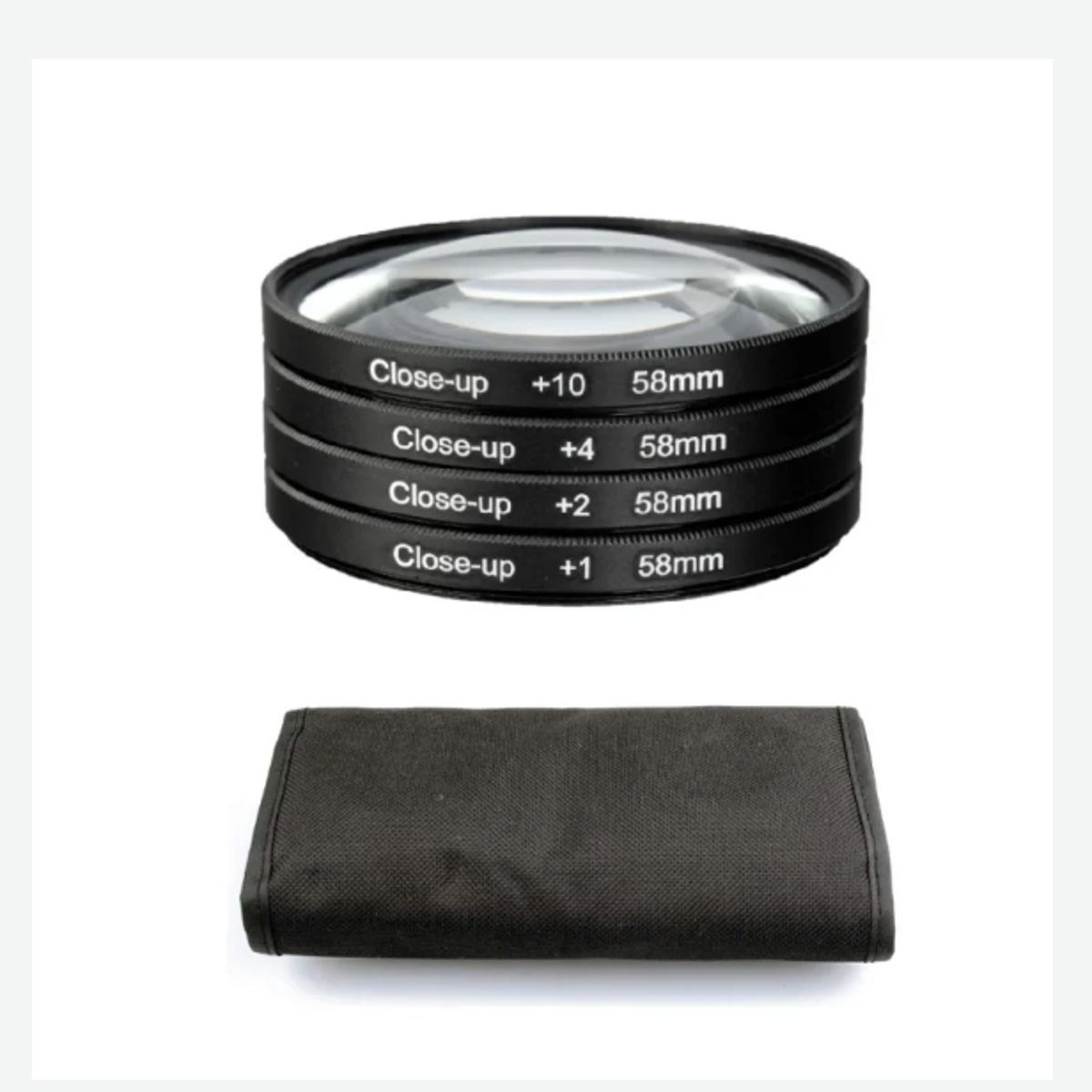 GENERICO - KIT FILTROS MACRO EFECTO LUPA +1 +2 +4 +10 58MM