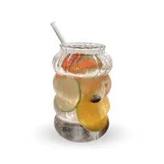 SANTU HOME & DECO - Vaso Relieve con Bombilla 800ml
