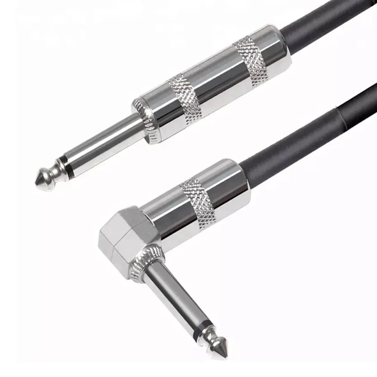 ULINK - CABLE DE AUDIO PLUG 6.3MM MONO, 3 METROS M/M 90°. NEGRO