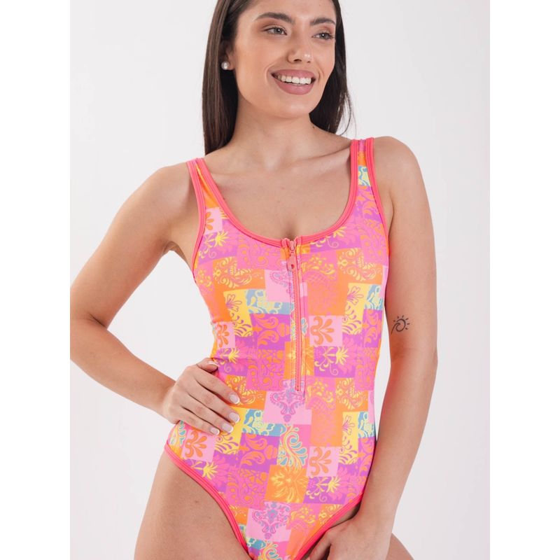 DAIKIRI BIKINIS - Daikiri Traje de Baño Mujer Negro Liso Control Abdomen Deportivo UV 50+