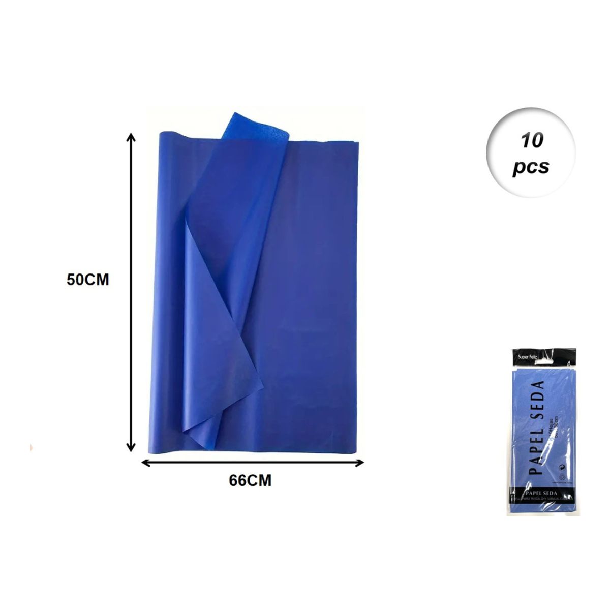 GENERICO - PAPEL DE SEDA 10 PCS 50 CM X 66 CM
