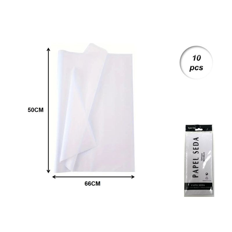 GENERICO - PAPEL DE SEDA 10 PCS 50 CM X 66 CM