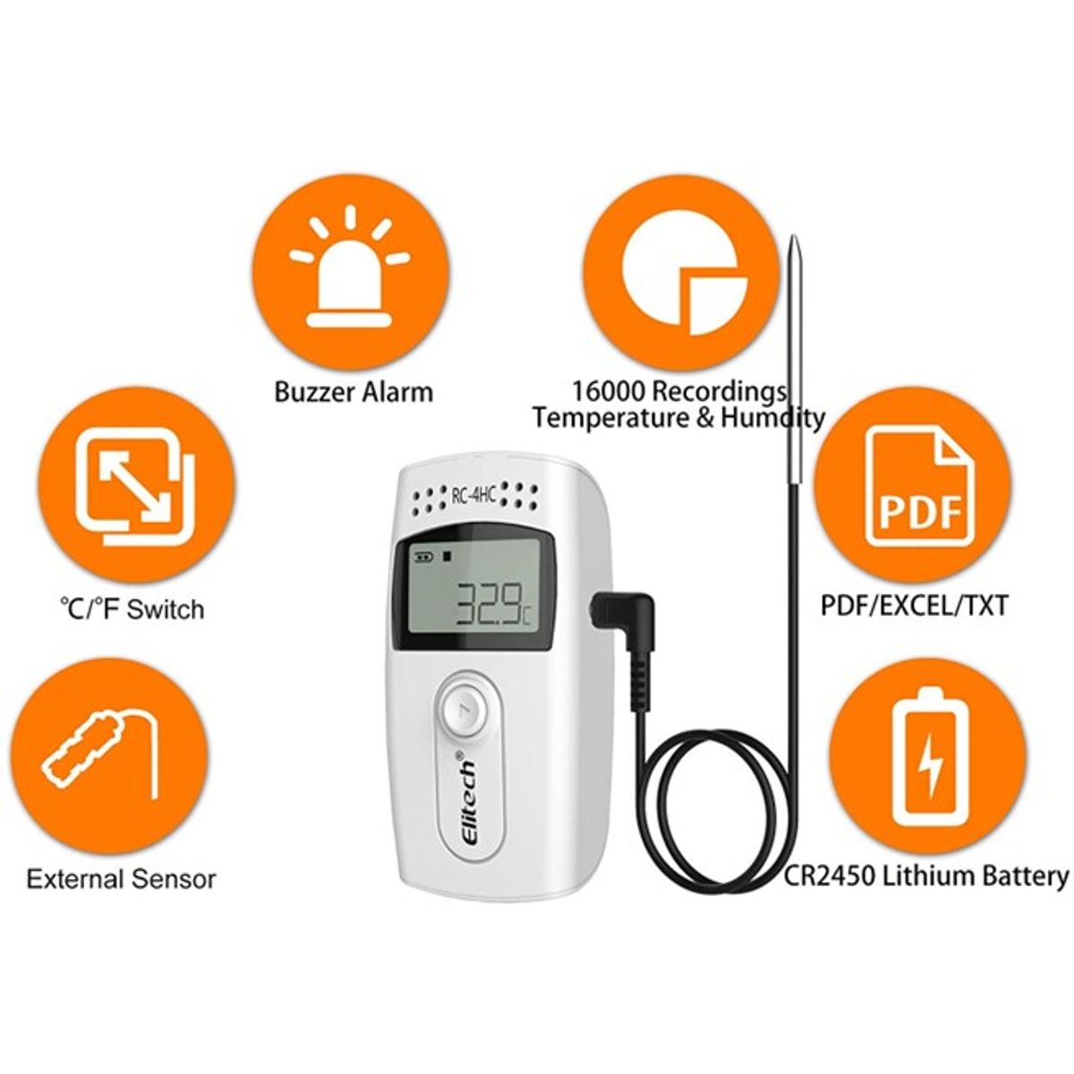 GENERICO - Data Logger Temperatura Y Humedad - Elitech
