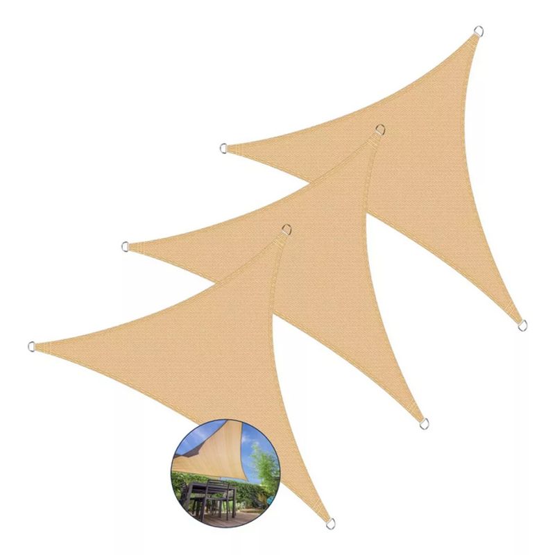 GENERICO - Pack X3 Toldo Vela Sombra Triangular Sombreadora Toldo 3x3x3