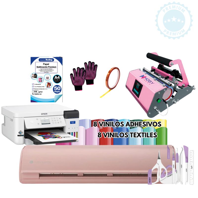 SILHOUETTE - Plotter de corte cameo 5 Rosada full sublimación k3