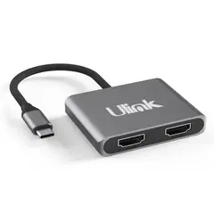 ULINK - ADAPTADOR USB-C A 2 HDMI 4K, EXTENSIÓN O ESPEJO.